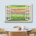 thumbnail image 3 of wall26 Canvas Print Wall Art Window View of Rainbow Tulip Garden Nature Wilderness Photography Realism Rustic Scenic Colorful Relax/Calm Ultra for Living Room, Bedroom, Office - 12"x18", 3 of 5