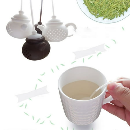 

HEVIRGO Tea Strainer Infuser Filter Eco-friendly Shock-absorbing Kettle-shape Loose Leaf Tea Tea Ball Infusers for Kitchen Red