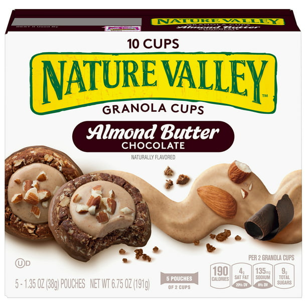 Happening Sightseeing platform Nature Valley Granola Cups Almond Butter Double Chocolate 5 Ct 1.2 oz -  Walmart.com