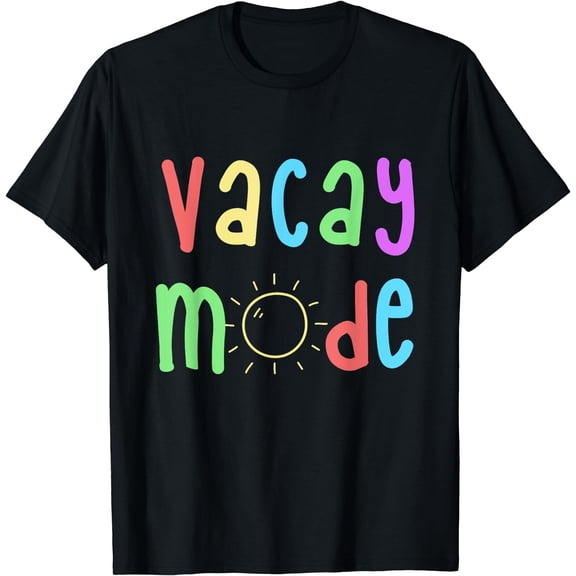 Vacay Mode Holiday Vacationer Summer Sun Beach Vacation T-Shirt Black Small