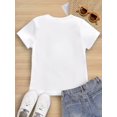 thumbnail image 2 of Heart Graphic Print Creative T-Shirts, Soft & Elastic Comfy Crew Neck Short Sleeve Tee, Girls' Summer Tops, Pink, Suitable for 8-14 Years Old, 2 of 6