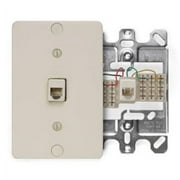 Leviton 40253-I Telephone Wall Phone Jack, 6P4C, Ivory