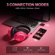 ONIKUMA 2.4GHz Wireless Gaming Headset for PS5/PS4/PC/Xbox/Switch/, Gaming Headphone with Noise-Canceling Mic, 7.1 Stereo Surround Sound, RGB Light, 60H Battery Life