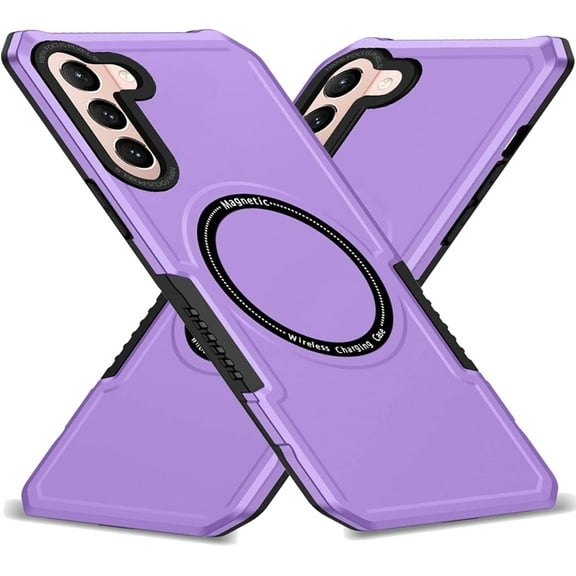 Magnetic Phone Case for Samsung Galaxy S22 Plus (Not S22) Compatible with Magsafe, Military-Grade Shockproof Case with Built-in Magnet Circle for Samsung Galaxy S22 Plus, MS Purple