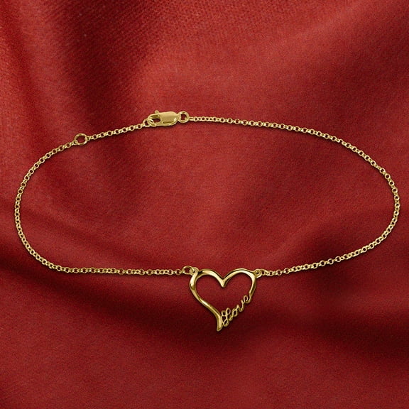 Open Heart "Love" Anklet