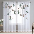 thumbnail image 1 of Goory Rideaux de Noël Luxe 2 Pcs Draperies Texturées en Lin Décoration Maison Rideau de Fenêtre Poche de Tringle Style Chambre-6 L:41 Pouces x H:91 Pouces, 1 of 6