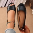 thumbnail image 4 of Women's Peep Toe Ballet Flats with Bow, Slip-On Casual Shoes, 4 of 8