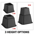 thumbnail image 5 of 8Pcs Black Bed Risers Set Heavy Duty Lift Blocks Adjustable Height to 8, 5 or 3 Inch for Home Furniture Bed Couch Sofa Chair Table, 5 of 8