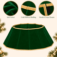 thumbnail image 4 of LOMYOLO Velvet Christmas Tree Collar 30 Inch Foldable Christmas Tree Skirt Stand Cover, Plush Xmas Tree Base Cover with Gold Trim, Christmas Tree Collar for Indoor Holiday Decorations - GREEN, 4 of 8