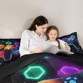 thumbnail image 5 of Game Bedding Set Twin 3pcs Luxuxry,Colorful Galxy Bedding Decor, (Reversible), 5 of 7