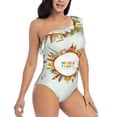 thumbnail image 3 of Haiem World Travel3 Women's One Piece Swimsuits Tummy Control One Shoulder Bathing Suits Ruffle Swimwear-Medium, 3 of 8