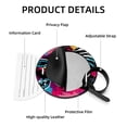 thumbnail image 4 of Zebra 2pcs PU Leather Round Bag Tags with Privacy Cover and Name ID Tag - Suitcase Tags for Travel Luggage, Handbags, Backpacks, School Bags, 4 of 6