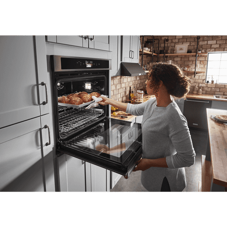 KitchenAid - Smart Oven+ 30" Built-In Single Electric Convection Wall Oven - Black Stainless Steel