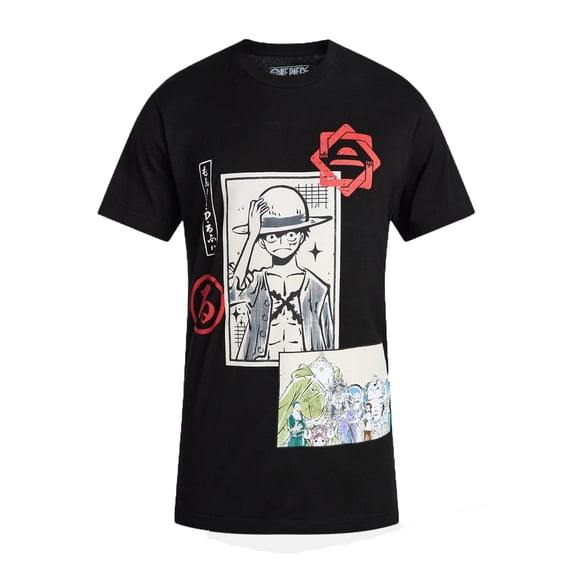 Men's One Piece Black Graphic T-Shirt - Small