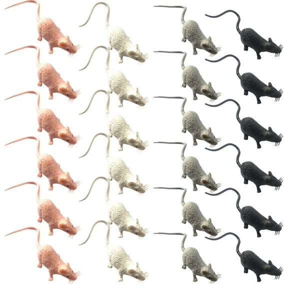 24pcs Miniature Mouse Ornaments for Decoration Made of PVC Small Toy Garden Supplies