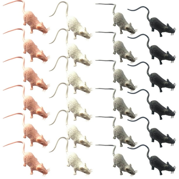 Figuras de ratón de escritorio en miniatura, estatuas de ratón de dibujos animados, decoración artesanal, 24 Uds.