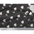 thumbnail image 2 of Soimoi Black Cotton Duck Fabric Bow & Balloon Kids Printed Craft Fabric by the Yard 42 Inch Wide, 2 of 3