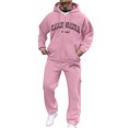 thumbnail image 2 of MLQIDK Mens Workout Gym Big and Tall Jogging Sweat Suits Sweatsuits Casual Fleece Zip up Hoodie and Sweatpants Athletic Jogging Suit Lounge Outfit 2 Piece Set Winter Suit Sets Light Gray L, 2 of 4