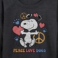 thumbnail image 3 of Peanuts - Peace Love Dogs - Women's Lightweight French Terry Long Sleeve Shirt, 3 of 6