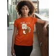 thumbnail image 2 of Thanksgiving Cat Meow Funny Hiding Turkey Women's T-shirt For Women, 2XL, Orange, 2 of 6