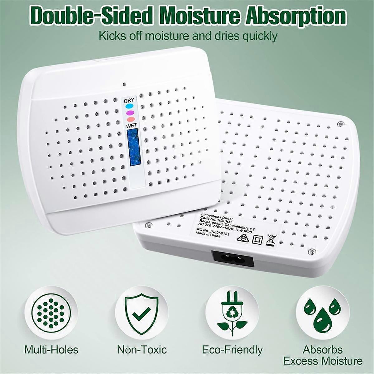 Rechargeable Small Dehumidifier, High-Efficiency Moisture Absorber for Bedroom, Wardrobe and Bookcas
