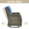 thumbnail image 6 of OPOHORO Outdoor Swivel Glider Chairs Set of 2, Weather Resistant Gray Wicker Patio Furniture Swivel Chairs Ideal for Porch Deck Balcony, Blue Cushion, 6 of 6