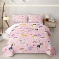 thumbnail image 2 of Erosebridal Cute Pet Dog Quilt King,Rainbow Floral Heart King Coverlet Set For Girls,3-Piece, 2 of 7
