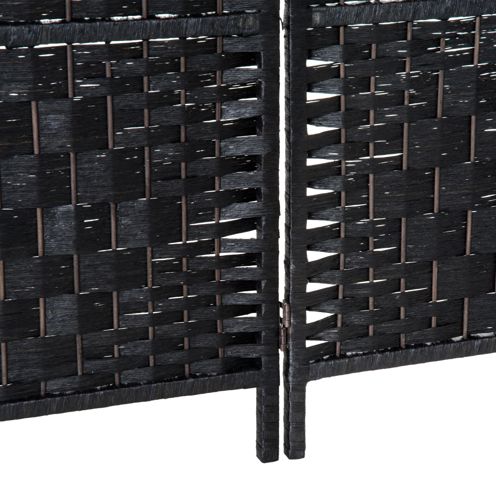 HOMCOM 6' Tall Wicker Weave 6 Panel Room Divider Privacy Screen - Black
