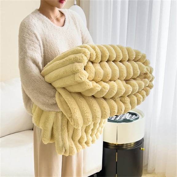2026 New Faux Bunny Blanket for Adults, Cozy Soft Sofa Couch Cover Blankets, Thick Lightweight Warm Blanket