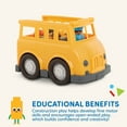 thumbnail image 4 of Battat School Bus Toy Vehicle with 2 Blocks and 5 Figurines Bus Play Vehicles, Toddler and Preschool Toys, 4 of 8