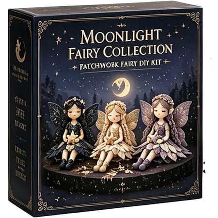 Rongyun Fairy Patchwork DIY Collection Fun Flower Fairies Patchwork Sewing Kit Fabric Full Supplies DIY Craft Set for Beginner Crafters Home Decor Unique Handmade Gift Style D
