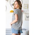 thumbnail image 3 of Women's Mix Striped Print Chest Pocket T Shirt, 3 of 9