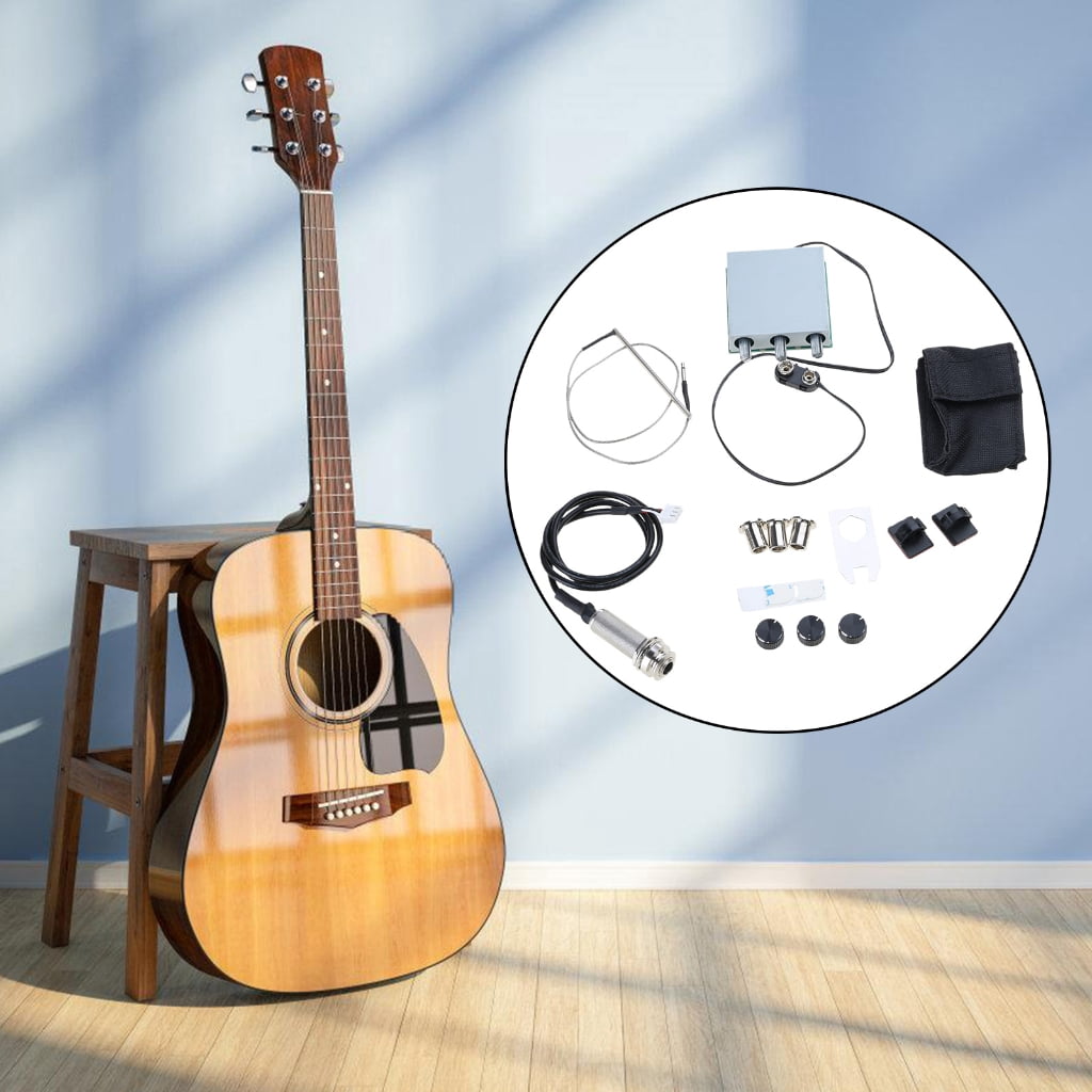 Guitar Preamp Piezo Pickup Guitar Pickup Equalizers Piezo Transducer Pickup Acoustic Folk Guitar Equalizers Pickup