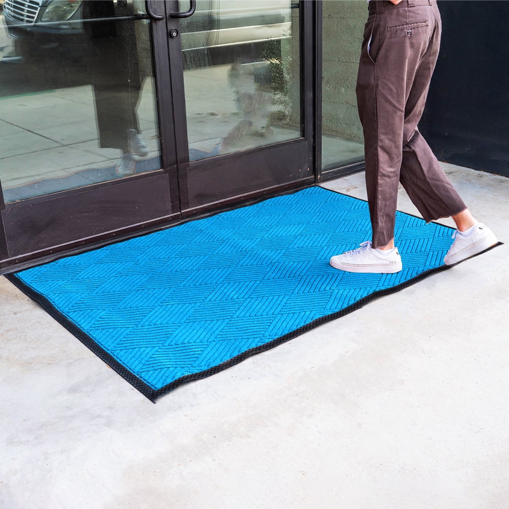 Envelor Wave Shoe Scraper Mat Doormat Outdoor Rubber Mat for Floor Indoor Outdoor Mat for Home Entrance Heavy Duty Commercial Rubber Floor Mat Garage