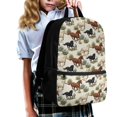 thumbnail image 3 of Uourmeti Personalized 17 Inch Backpack for Travel School, Smooth Zippers Soft Touch Large Capacity Daypack, US Wild Horse, 3 of 6