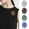 thumbnail image 2 of Mightlink Elegant Colorful Glass Brooch Vibrant Color Oval Shape Pin Shawl Scarf Suit Collar Badge Outfit Accessories, 2 of 7