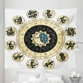thumbnail image 1 of Astrology Tapestry, Ethnical Tribal Horoscope Chart Signs and Names Image Print, Fabric Wall Hanging Decor for Bedroom Living Room Dorm, 5 Sizes, Black White and Yellow, by Ambesonne, 1 of 1