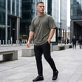 thumbnail image 2 of ZHOGXU Summer Oversized Short Sleeve Sports And Fitness Men's T Shirts Loose Fit Workout And Basketball Training Work Wear, 2 of 4