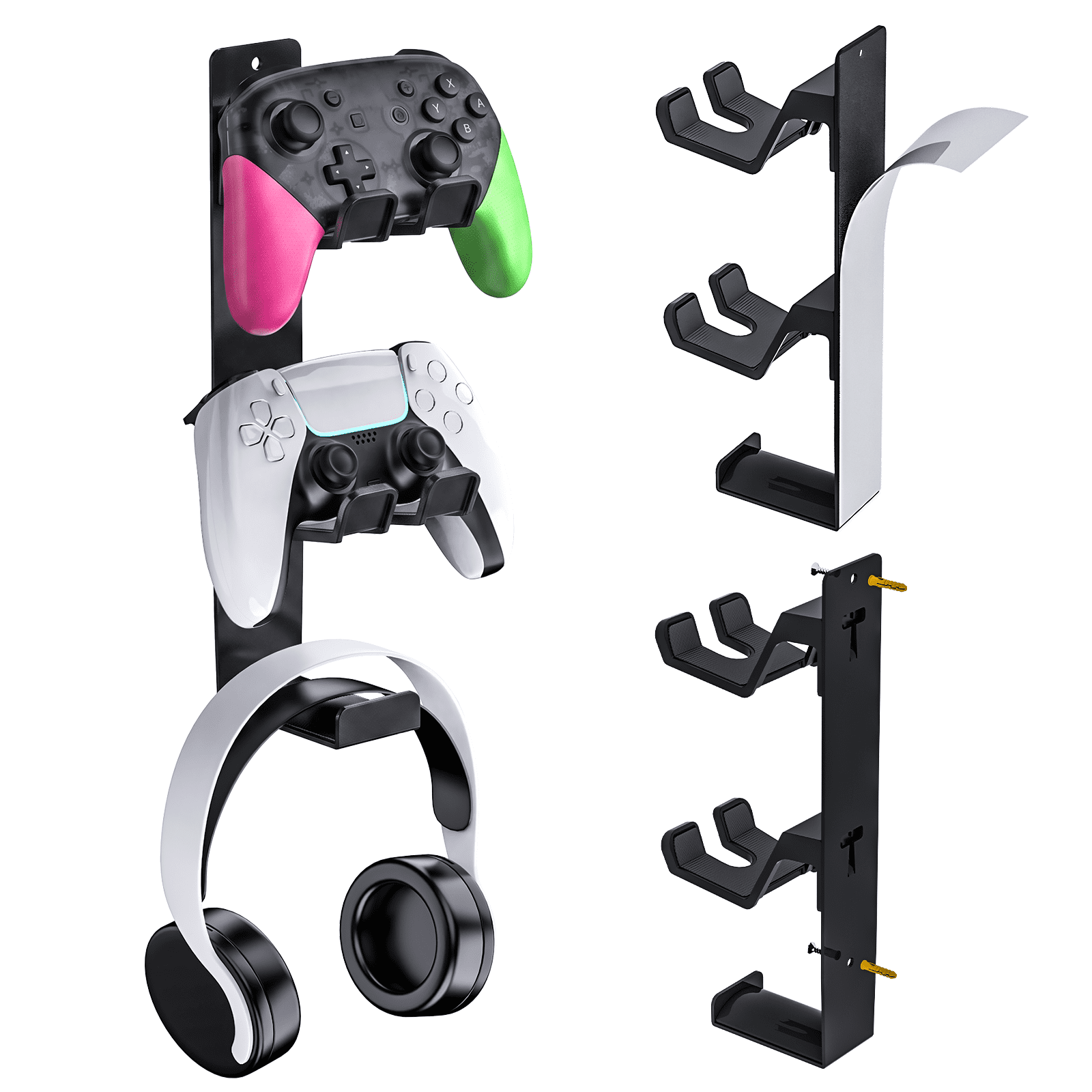 PS5 Controller & Headset Mount - Side/Wall Mount Organizer Stand