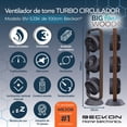 thumbnail image 2 of Ventilador de torre Turbo circulador 100cm de alto BECKON con 3 motores BIG FLOW acabado tipo madera +control remoto +oscilación +temporizador +modos de uso, 2 of 8