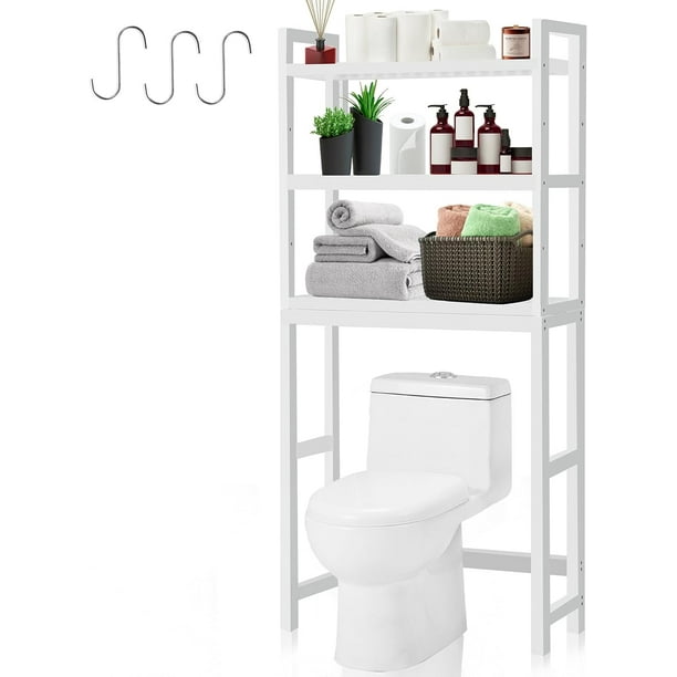 Over The Toilet Storage, 3Tier Bamboo Over The Toilet Organizer Rack