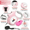 thumbnail image 4 of Retractable Dog Leash with LED Light 5m Extendable Dog Lead for Small Medium Puppis up to 25kgs, One-Hand Brake & Lock System, Ergonomic Handle - Pink, 4 of 7