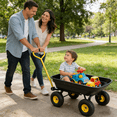 thumbnail image 4 of 55L Poly Garden Dump Cart, 300LB Capacity Folding Wagon with Steel Frame, 10" Pneumatic Tires Heavy Duty Utility Cart for Yard, Black, 4 of 17