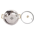 thumbnail image 4 of Indian Art Villa Stainless Steel Handi Bowl - 68 oz, 9.2" Diameter with Glass Lid, Elegant Serveware, 4 of 5