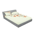 thumbnail image 2 of Ambesonne Floral Fitted Sheet & Pillow Sham Set, Ladybugs Flowers Spring, Full, Pale Green Red, 2 of 2