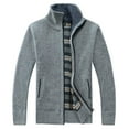 thumbnail image 3 of MenKnittedCoatCardiganAutumnWinterZipperOuterwearMenCasualStandCollarSweater, 3 of 5