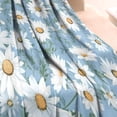 thumbnail image 3 of Lightblue Daisy Flower Green Leaves Pattern Blanket,Comfortable Soft Lamb Wool Throw Blanket,All Season,Warm Lightweight Blankets for Sofa Bed Couch Living Room Chair,60"x80", 3 of 4
