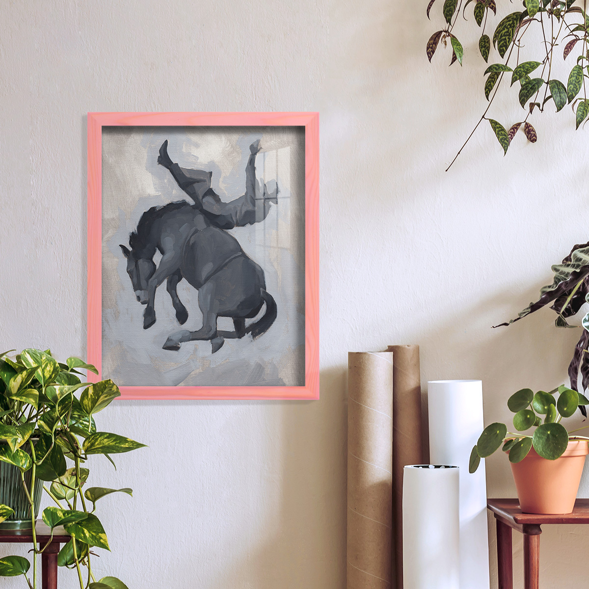 Getting Pitched II - Framed Print w/glass - Sunset Pink