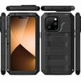 thumbnail image 5 of Elehold Multilayer Metal Case for iPhone 14 Pro 6.1",Hard PC Plastic+PVC Material+EVA New Material Military-Grade Protection Built-in 9H Screen Protector Protective Rugged Heavy Duty Case,Black, 5 of 6