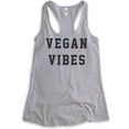thumbnail image 1 of Vegan Vibes Tank Top, Ladies Racerback Tank Top, Vegan Tank, Veganism Tank, Heather Gray, XX-Large, 1 of 3